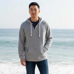 Johnny-O Pullover Hoodie Cotton Blend Gray Mens XL Long Sleeve Beach Surf